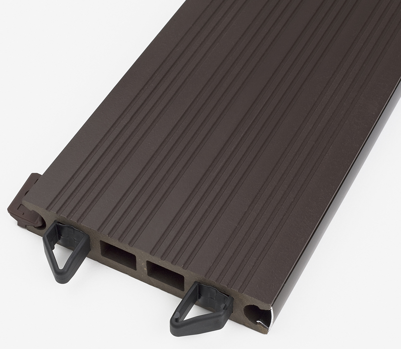 Brown Luna Comp Antislip Decking with Clips