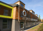 Filwood Green Business Park, Bristol. Thermowood VT4017 Horizontal cladding and louvre blades.