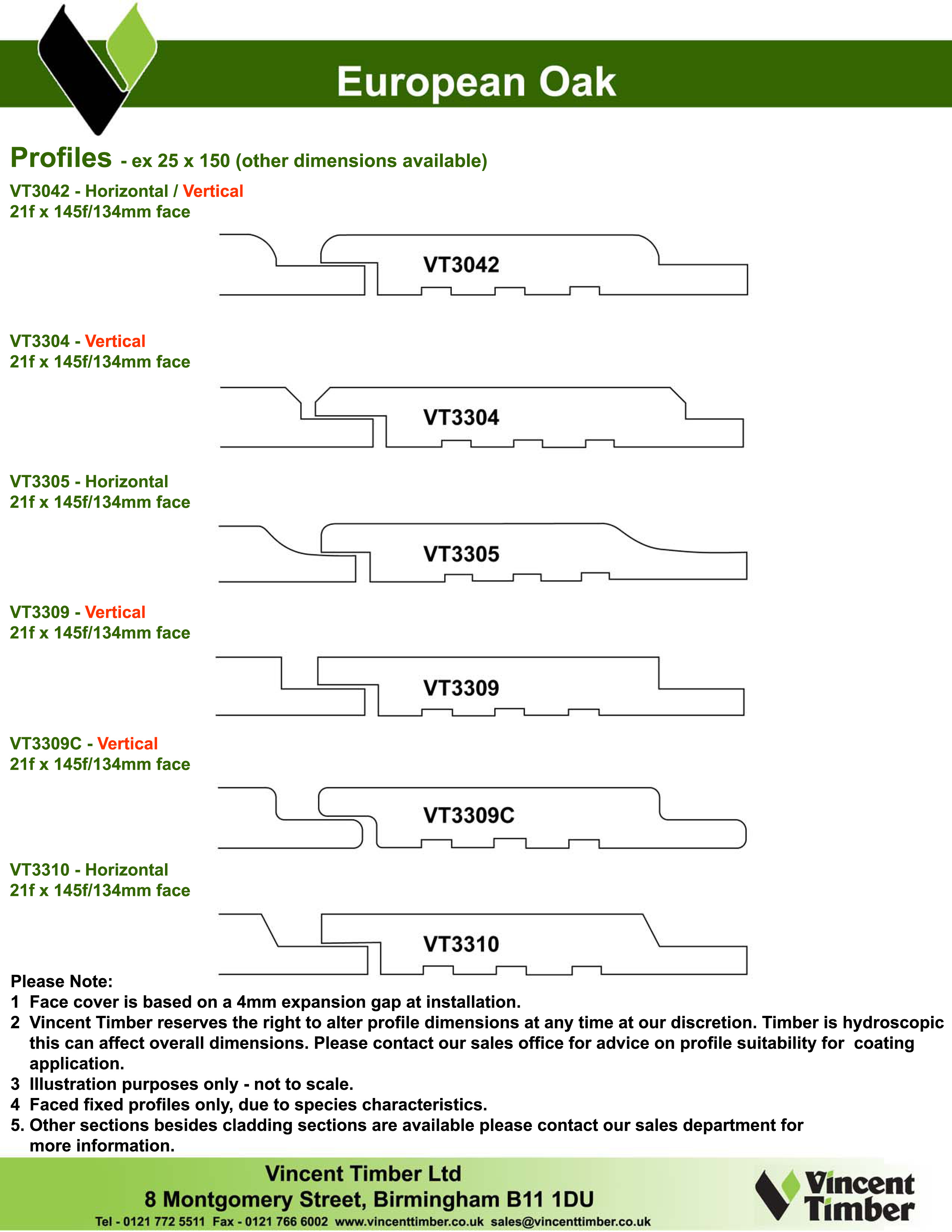 Profiles European Oak