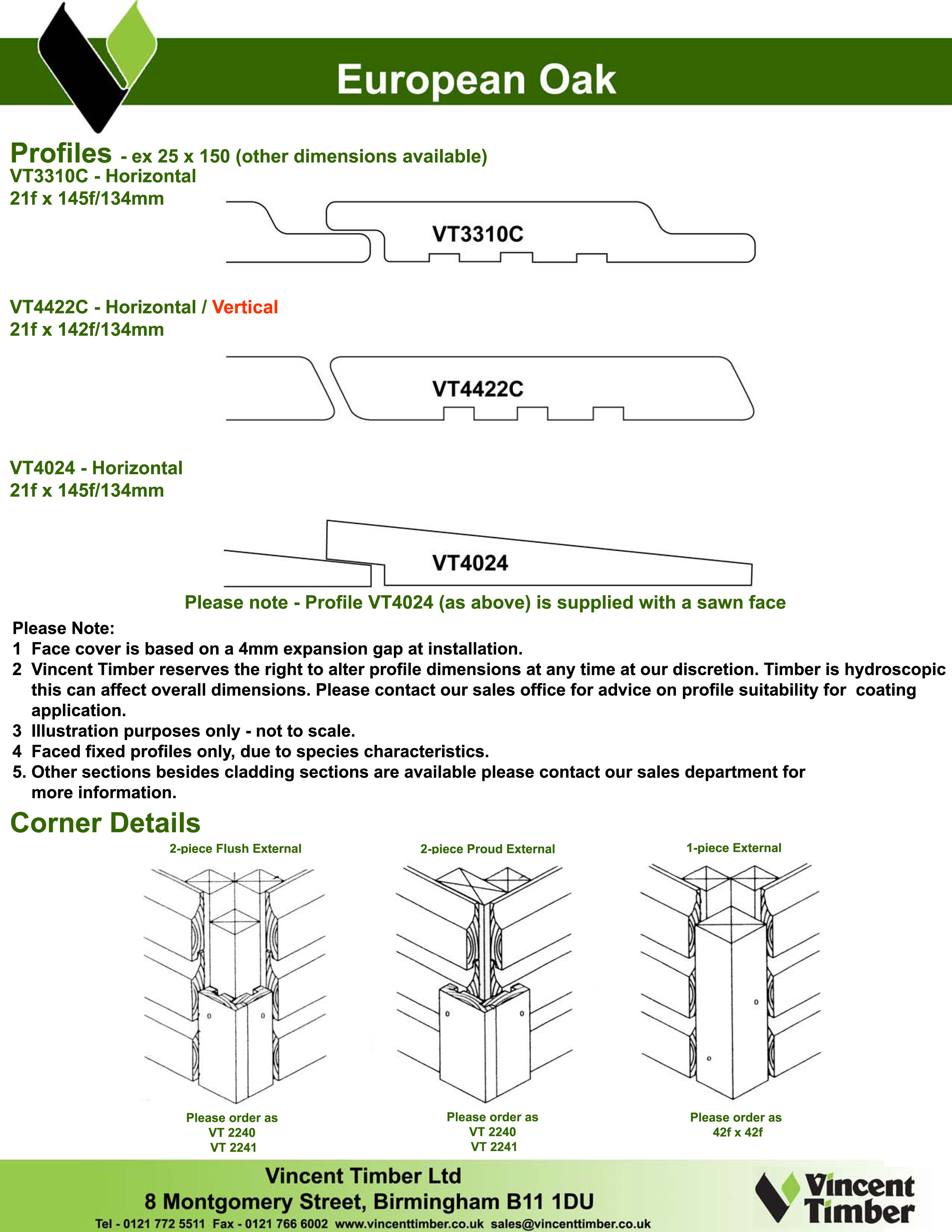 Profiles European Oak