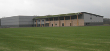 Project: Burnley FC Training Ground. Material: 21 x 140 Thermowood D Mineral Grey Coated. 42 x 42 Grey Batten.