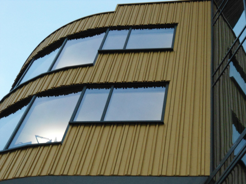 Cape Cod Cladding - Batten on Board style  Mustard Yellow - Newport University